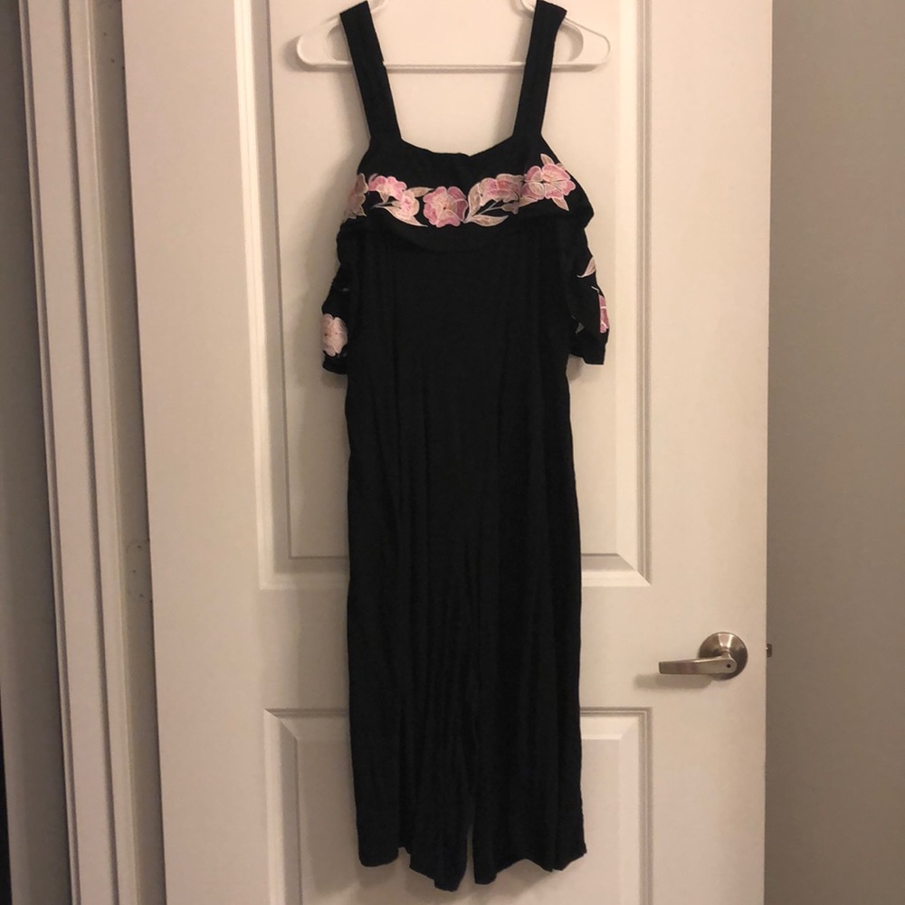 Black floral jumpsuit